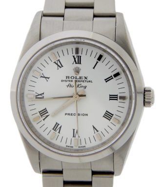 Rolex Stainless Steel Air-King 14000M White Roman-1
