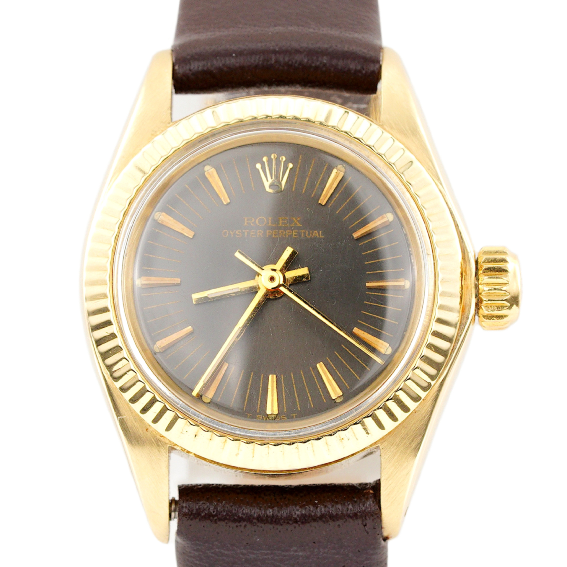 Ladies Vintage Rolex 14K Yellow Gold Oyster Perpetual Watch Ref