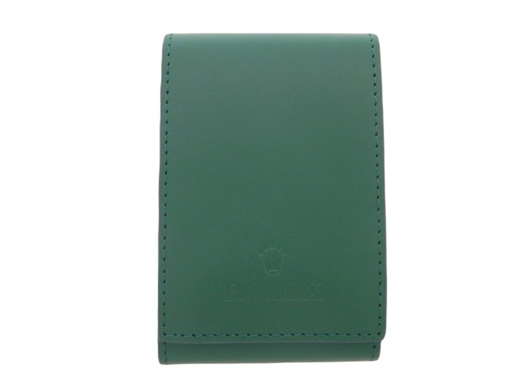 Roux Addition motto Rolex Green Leather Traveling Watch Pouch Bag (SKU 2021RTLPAMT) -