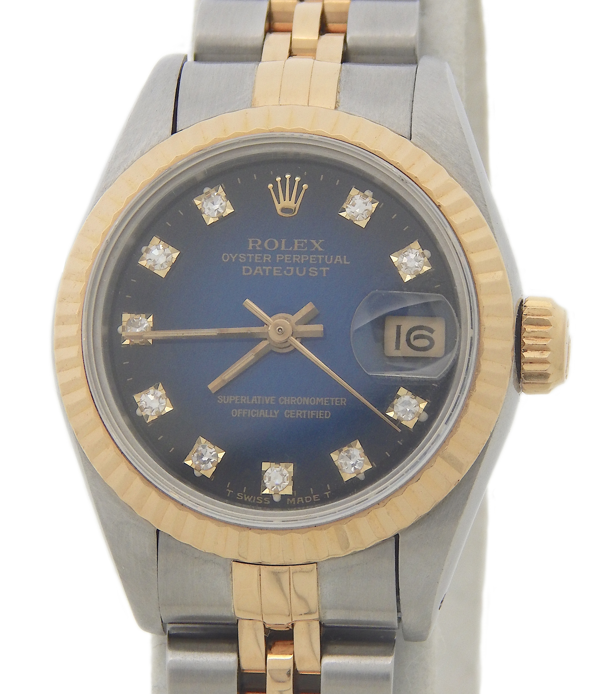 26mm Rolex Oyster Perpetual Datejust Ladies Diamond Watch 18K Gold & Steel