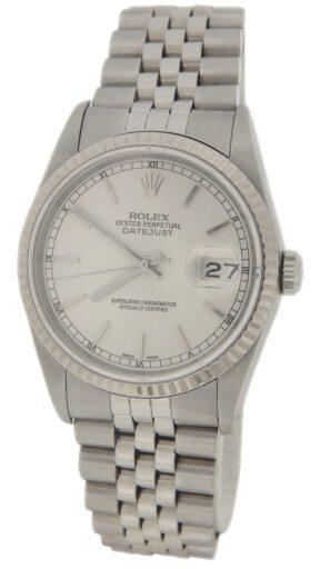 Mens Rolex Stainless Steel Datejust Silver Dial Watch Ref. 16234