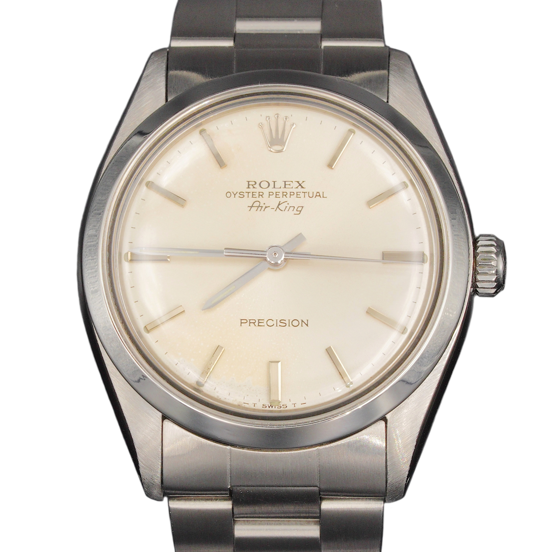 Mens Rolex Stainless Steel Air-King Watch Silver Dial 5500 (SKU