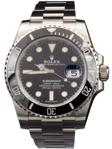 Mens Rolex Stainless Steel Submariner Watch Ref. 116610 Black Ceramic