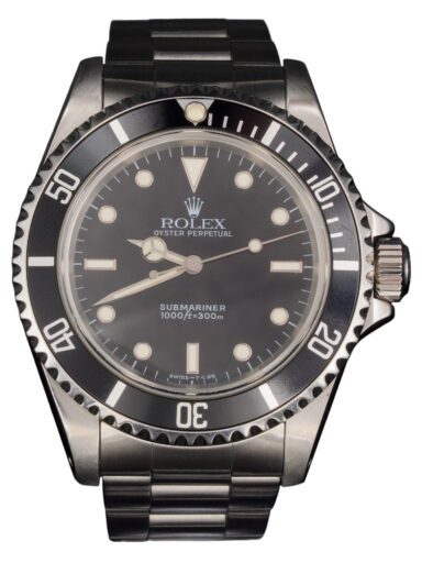 Mens Rolex Stainless Steel Submariner Watch Black Dial 14060