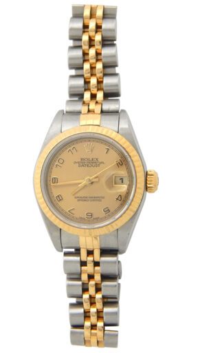 Ladies Rolex Two-Tone 18K/SS Datejust Gold Arabic Dial 79173