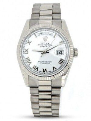 Mens Rolex 18K Gold Day-Date President White Roman 118239