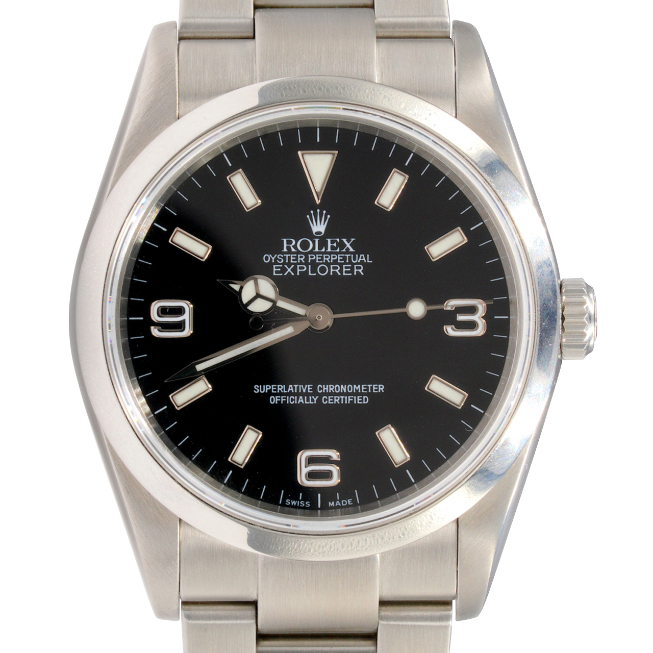 Mens Rolex Stainless Steel Explorer I Watch Black Dial 114270 (SKU