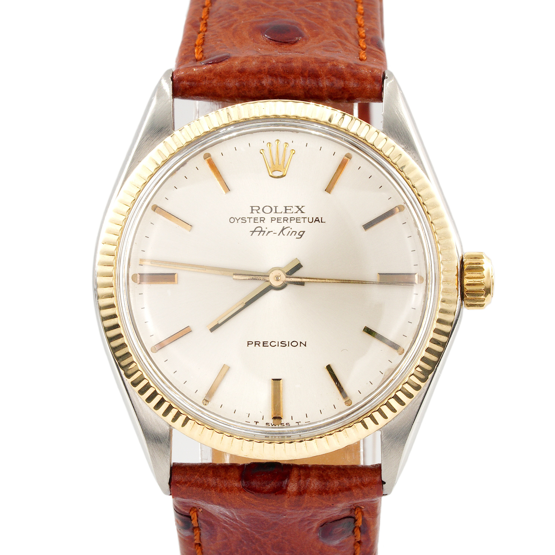 Mens Vintage Rolex Two-Tone Air-King Watch Ref 5501 with Silver
