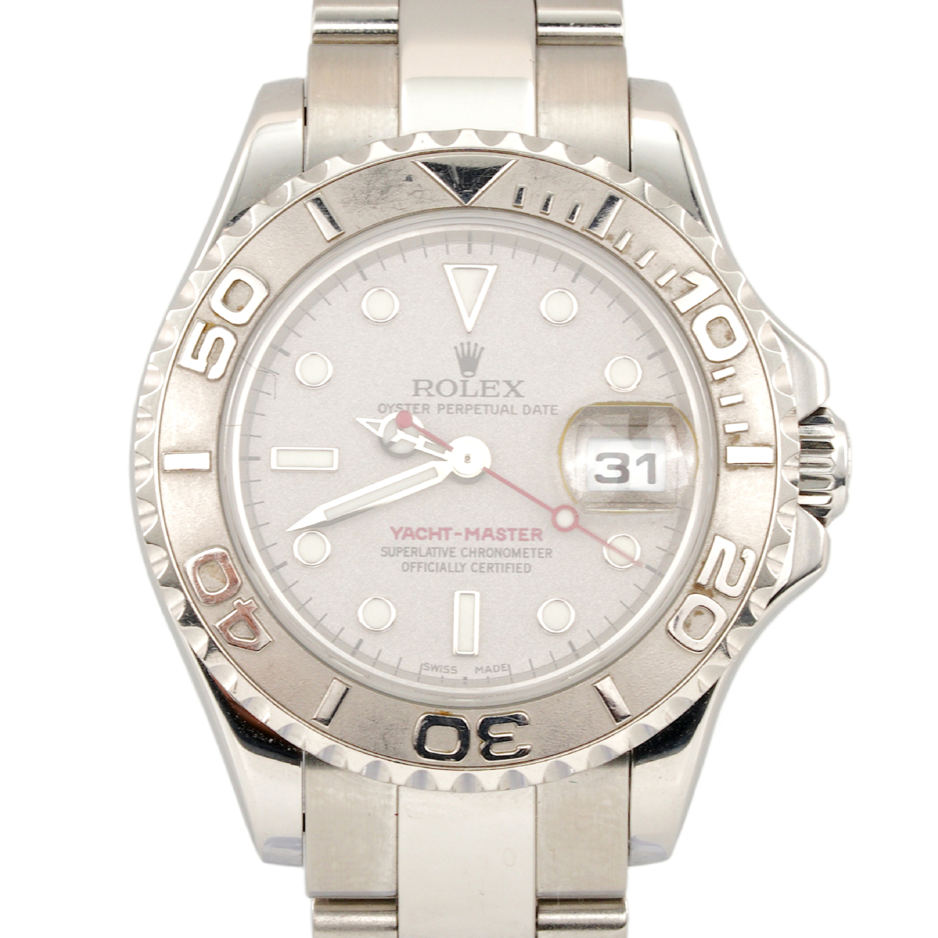 Rolex Ladies White Gold 29mm Yacht Master Watch ROLEX Ladies 29mm Platinum & Stainless Yachtmaster BOX  main image 4